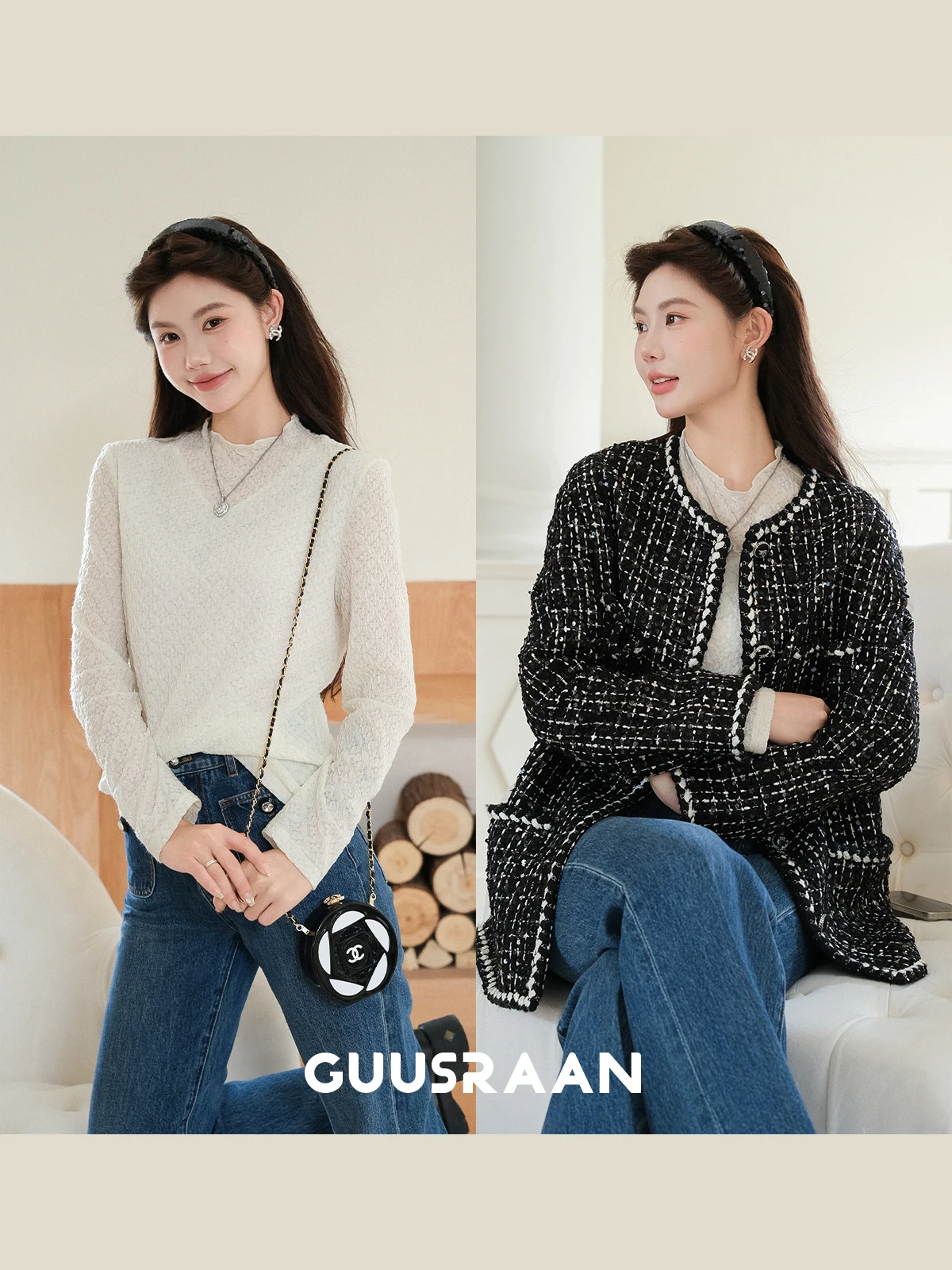

Elastic Woolen Knitted Base irt Women's Faion round Ne Long Sve Color Commute Sle Autumn Seasonal Clothing