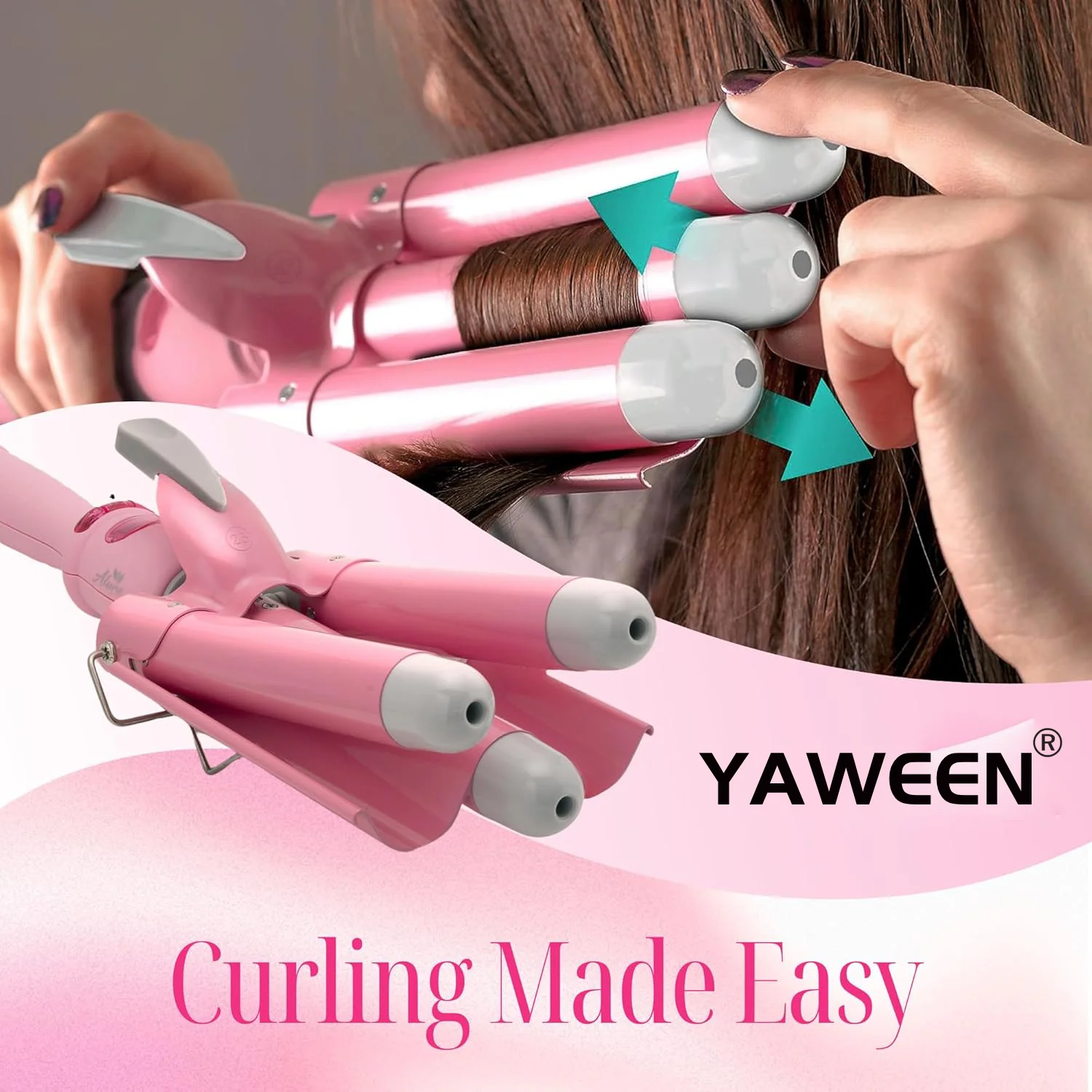 

YAWEEN Lcd Curling Iron Professional Ceramic Hair Curler 3 Barrel Hair Curler Irons Hair Wave Fashion Styling Tools