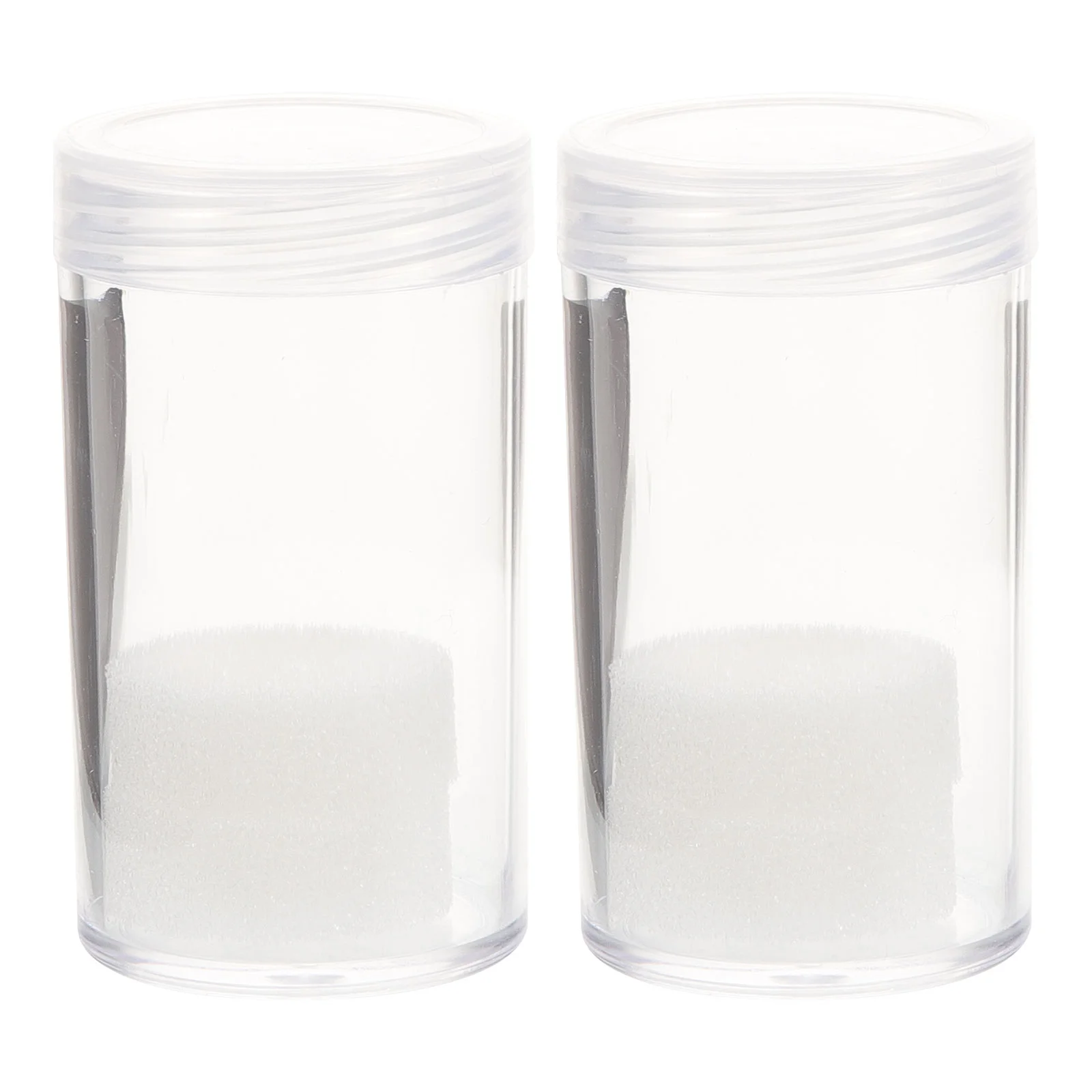 

2 Pcs 30mm Tubes Clear Plastic Storage Containers Transparent Hard Case Protects Against Oxidation Easy Open