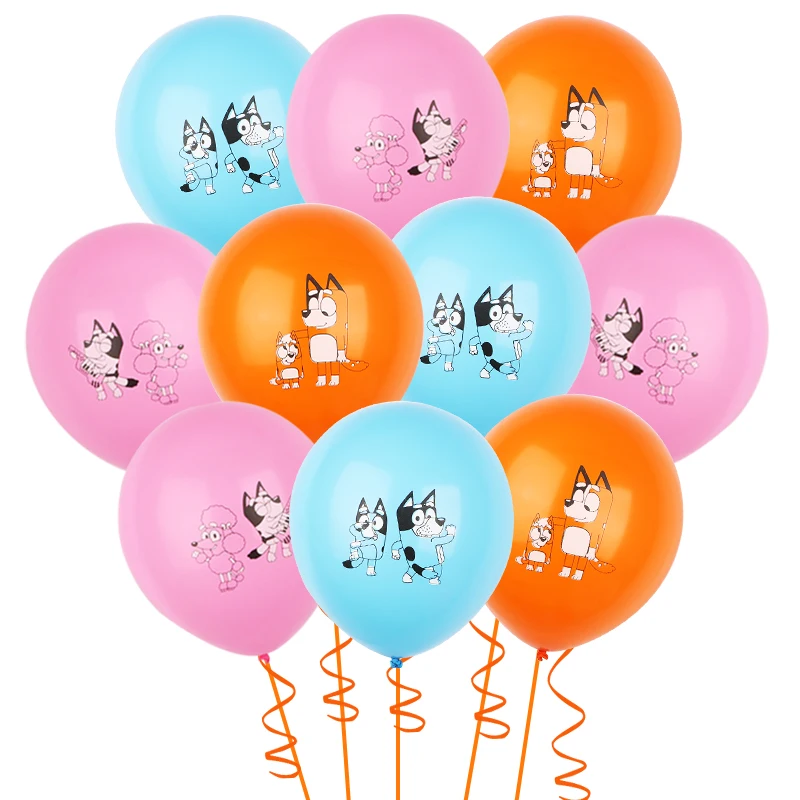 10/30/50PCS Cartoon Animation Bluey Latex Balloons Set Pink Blue Orange Baby Shower Globos Kids Birthday Party Decoration Supply