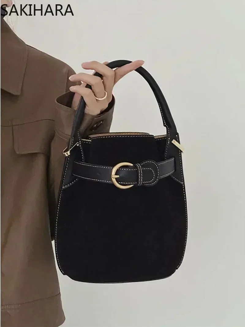 Torebki i torebki jednokolorowa klasyczna ze skóry PU nowe wiadra na co dzień duża pojemność Top-torby z uchwytami Fashion Bolsas De Mujer