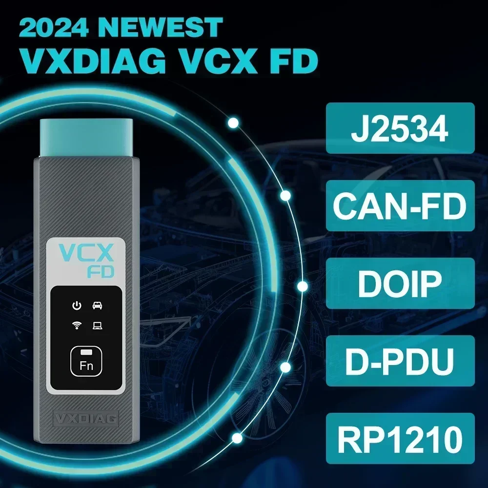 VXDIAG VCX FD for GM for Ford/Mazda 2 in 1 OBD2 Diagnostic Tool Support WIFI DoIP and CAN FD ECU Coding J2534 Programming