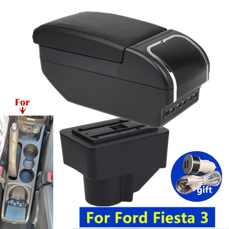 Für Ford Fiesta Armlehne Box Für Ford Fiesta 3 Auto Armlehne Box 2011-2018 Lagerung Box Innen Gewidmet Retrofit auto zubehör