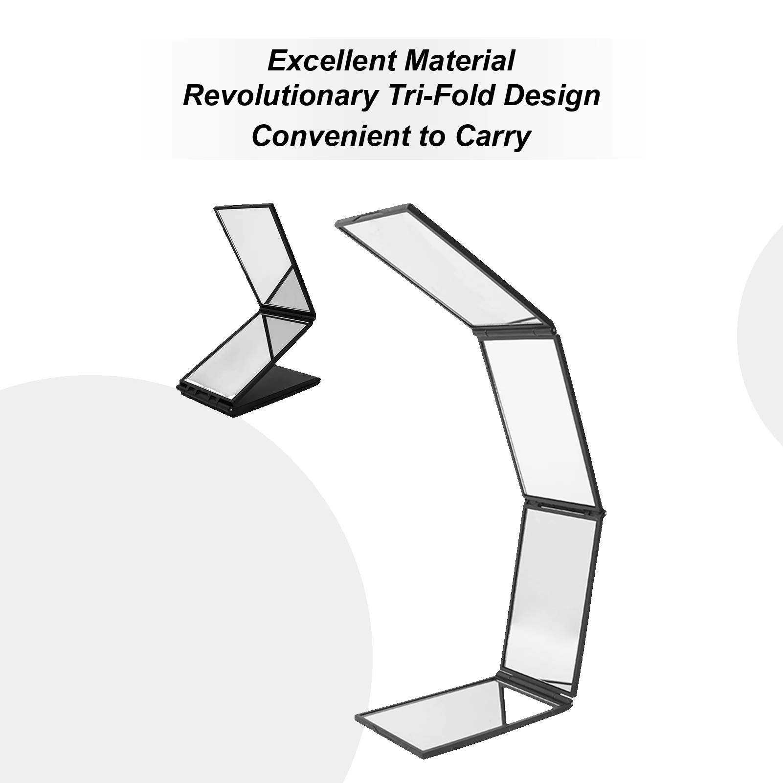 Mirrors 4 Way Travel Mirrors for Makeup Trifold Mirrors for Hair Cutting Multi-Angle Hair Cutting Mirrors Tabletop Dressing