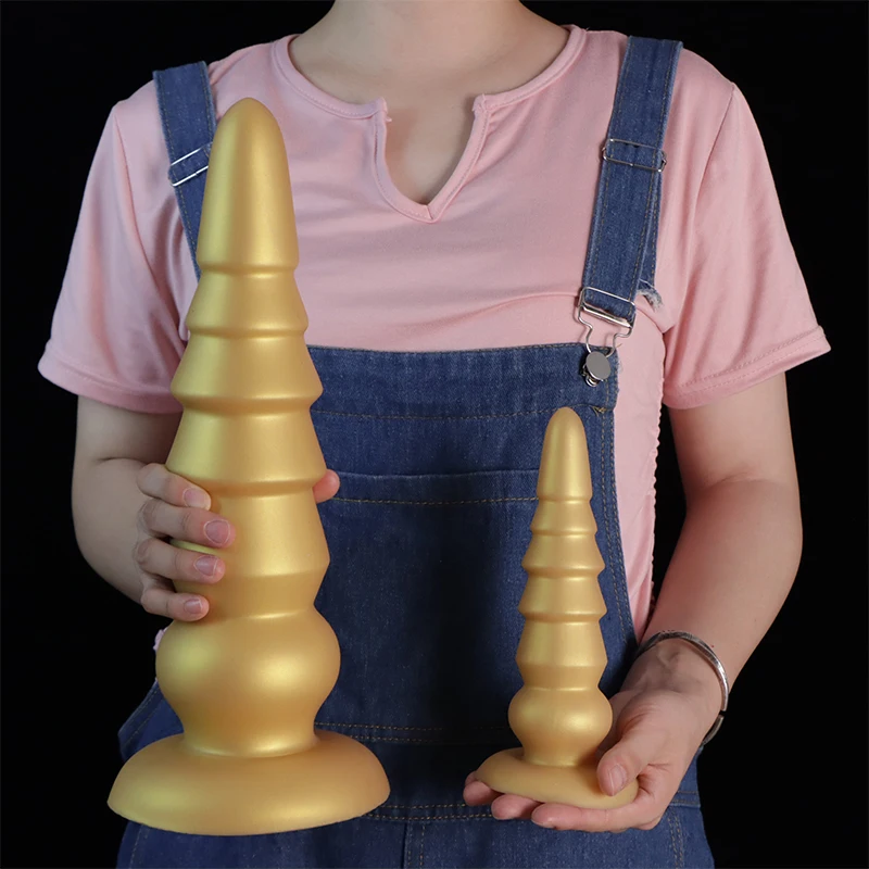 2 Size Tower shaped Huge Anal Plug Dildos Sex Product Big Butt Plug Soft Penis Anal Dilator Stimulate Vagina and Anus Sex Toys