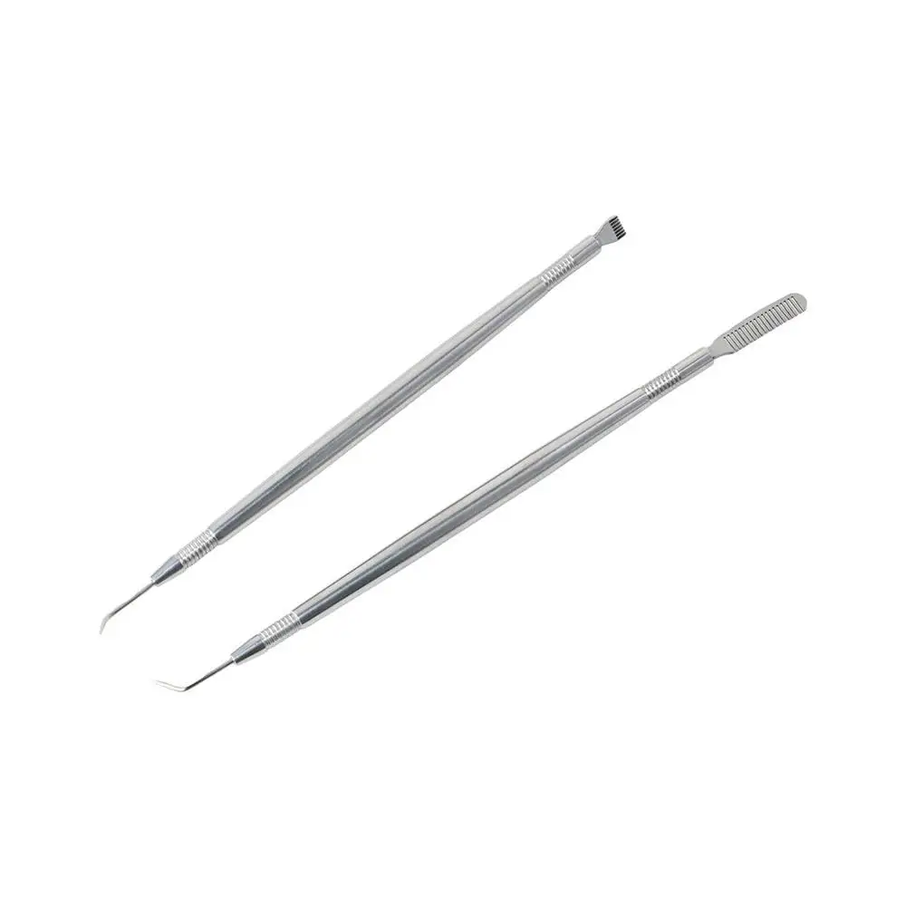 Herramientas de elevación de permanente de pestañas antideslizantes, palo permanente de pestañas de acero inoxidable de doble cara, elevador de pestañas con peine, herramienta de maquillaje de ojos