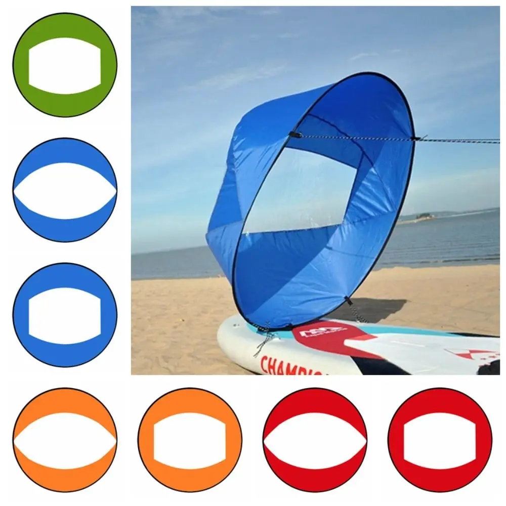 Foldable Kayak Wind Sail Transparent Window Sturdy Downwind Sail Ultraviolet-proof Durable Downwind Wind Sail Paddle Kayak Boat