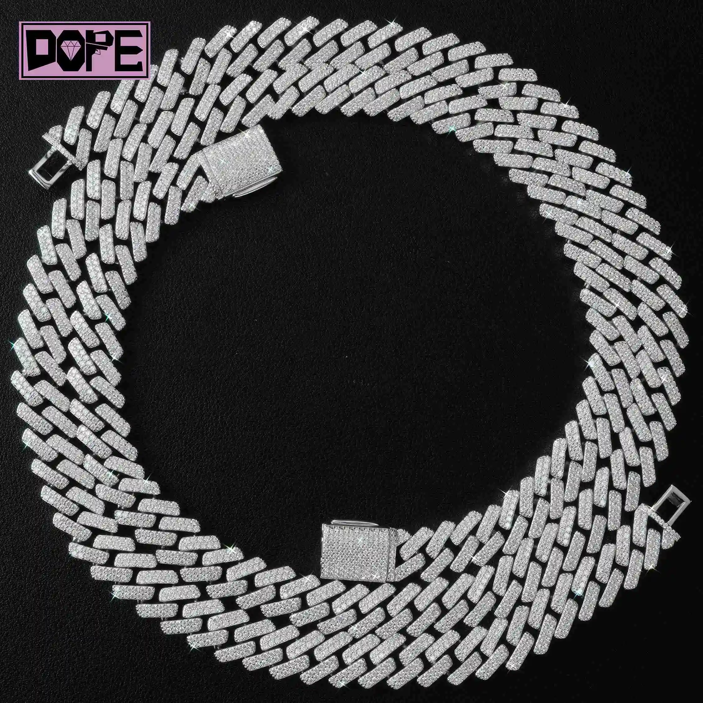 3 Days Dispatch 12mm Cuban Link Chain Hip Hop 925 Silver Iced Out Men VVS Diamond Moissanite Cuban Chain,