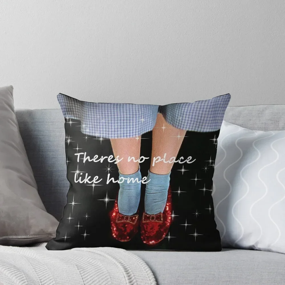 

no place like home wizard we want those ruby slippers glitter edit mask design mysticladyart Throw Pillow