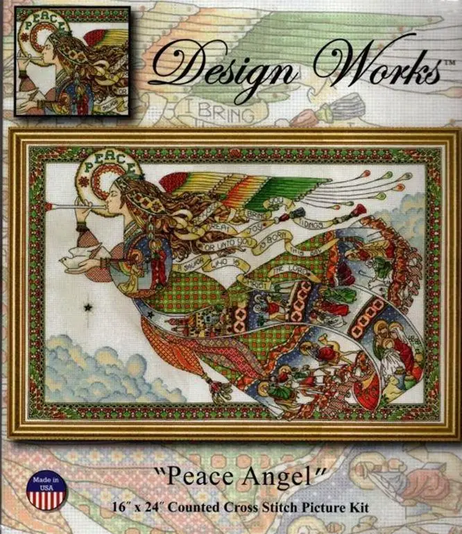 

DW 5993 Angel of Peace 70-49 DIY Cross Stitch Kit Aida 14CT 14CT Canvas Fabric Embroidery Set Living Room Decor