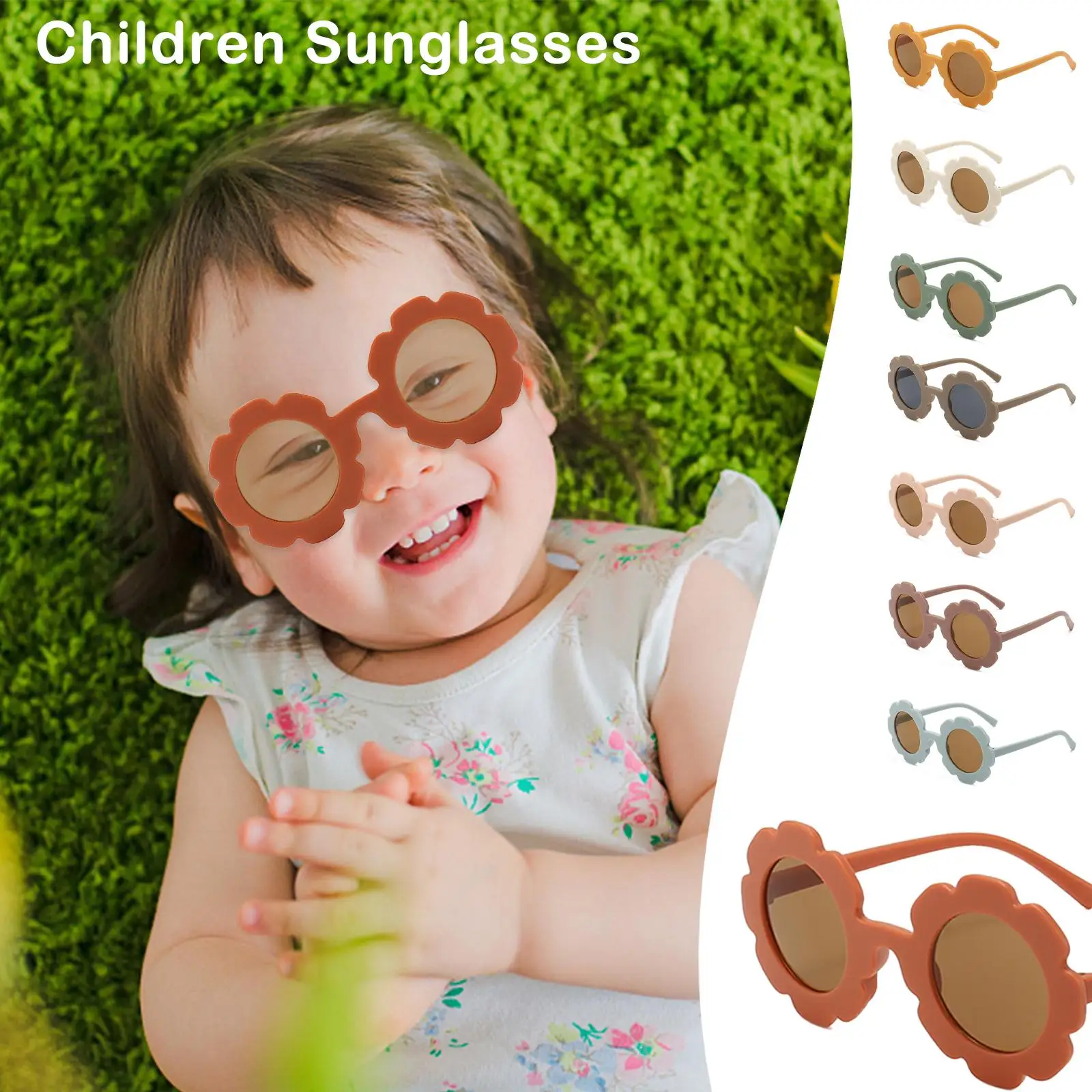 New Children Sunglasses Flower Round Cute Kids Sun Glasses For Boys Girls Ultraviolet-proof Baby Sunglasses Lovely Eyeglass