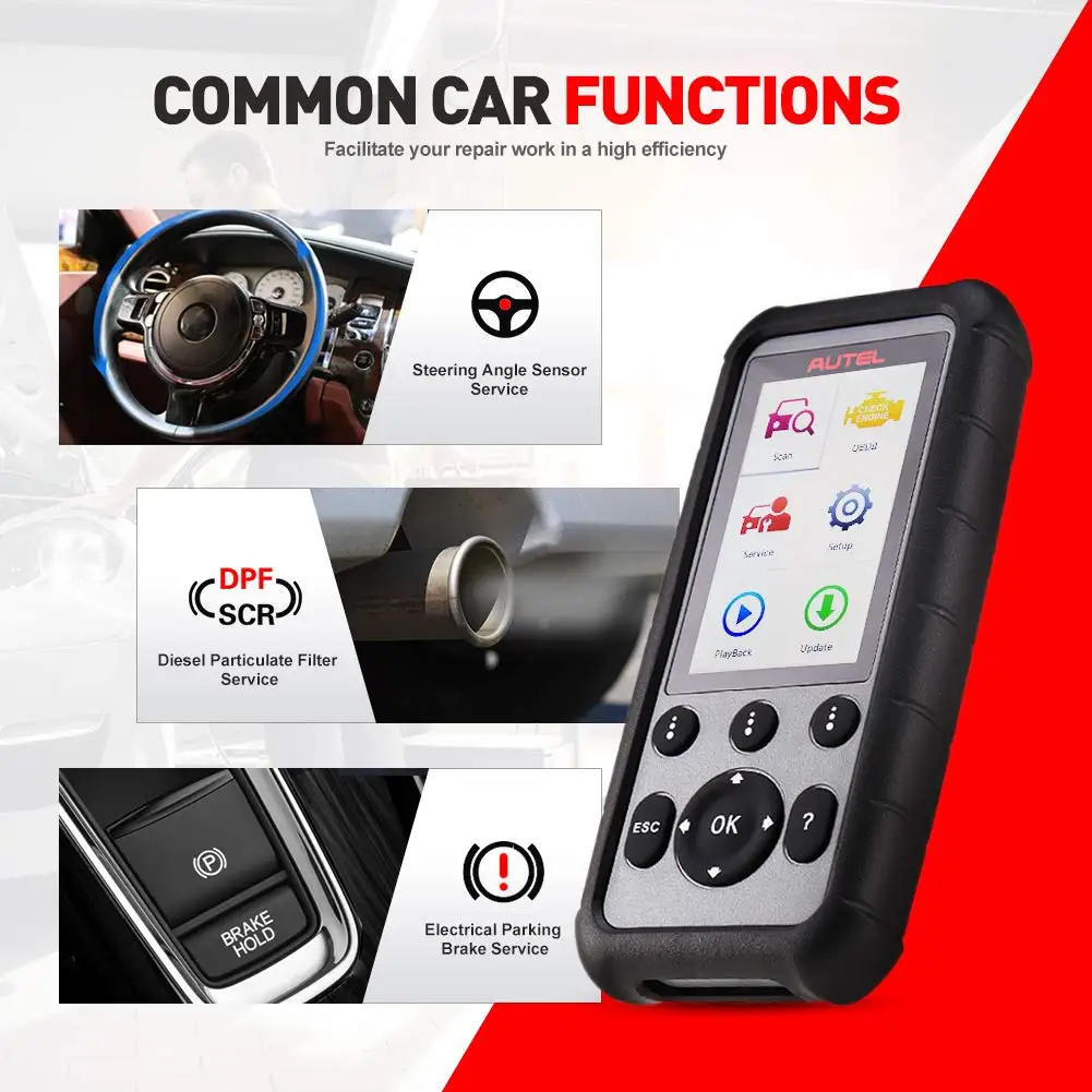 Autel OBD2 Scanner 2024 MaxiDiag MD806 Pro Code Reader Full System Scan Tool Car Diagnostics Oil BMS SAS DPF EPB Free Upgrade