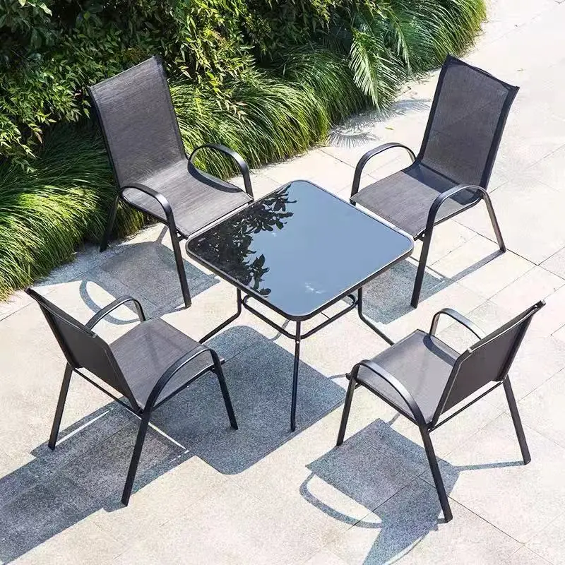 Bequeme Freizeit Gartenmöbel Set hohe Rückenlehne Terrasse Rattan Korb Esszimmer Gartens tuhl