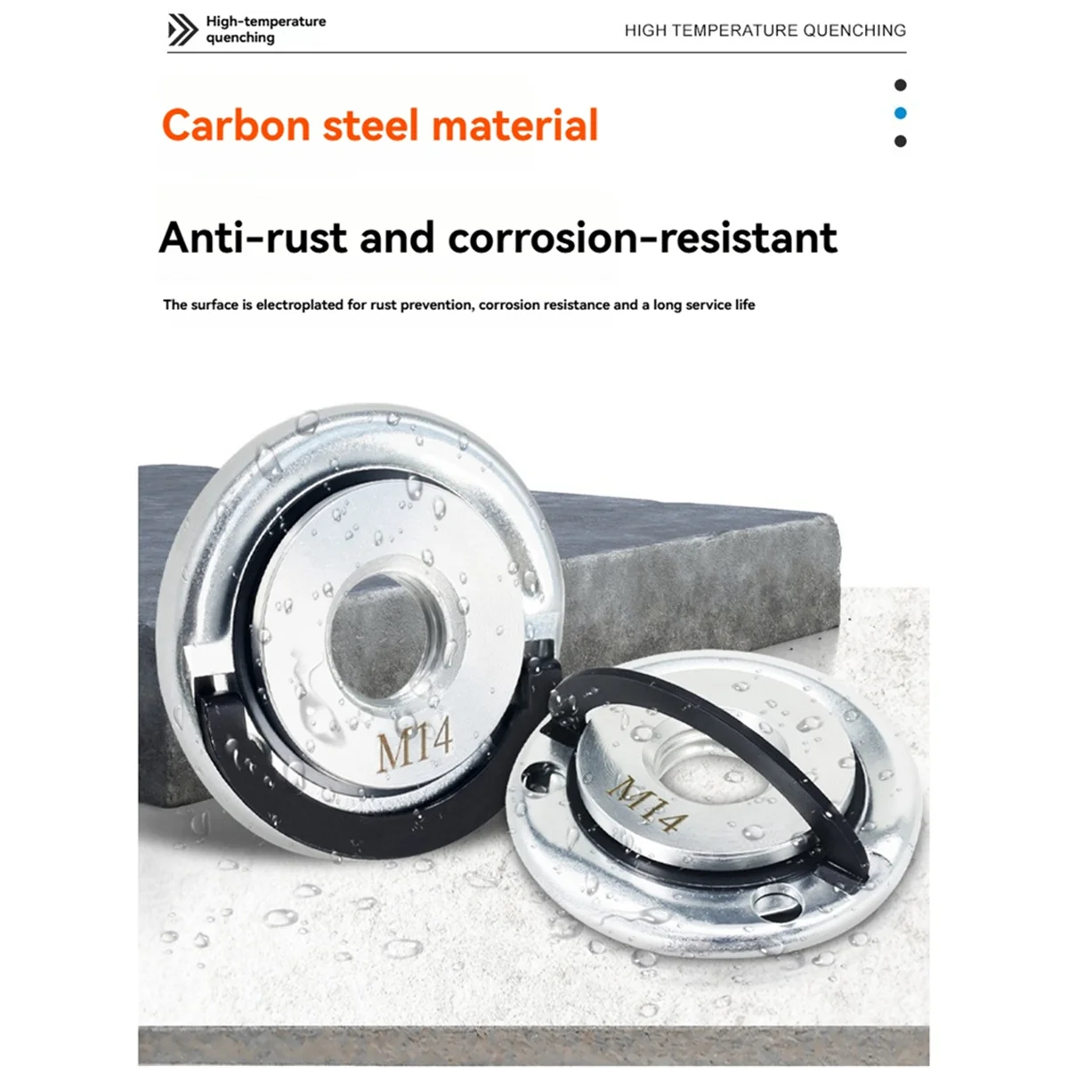 Самоблокирующаяся нажимная пластина SSR M14 для угловой шлифовальной машины, быстросъемная, без инструментов, из углеродистой стали, устойчивая к ржавчине, гаечный ключ не требуется