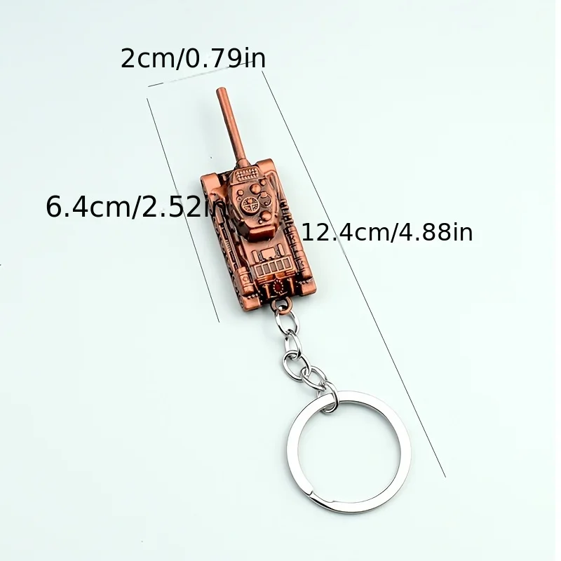 Vintage Metal Tank Keychain Car Backpack Pendants Black Tank Model Pendant for Men Creative Toys Gifts World of Tanks Fans
