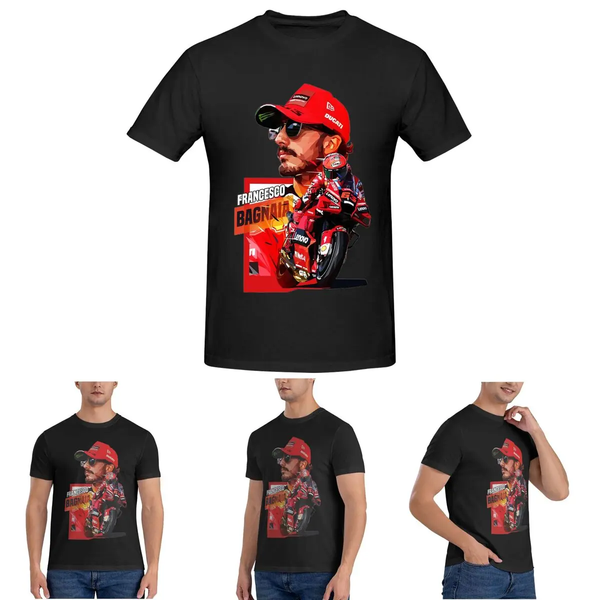 

Pecco Bagnaia 63 T-Shirt for Men Cotton Plus Size T Shirts Men's Short Sleeve O-Neck Summer Clothes Tops S-6XL