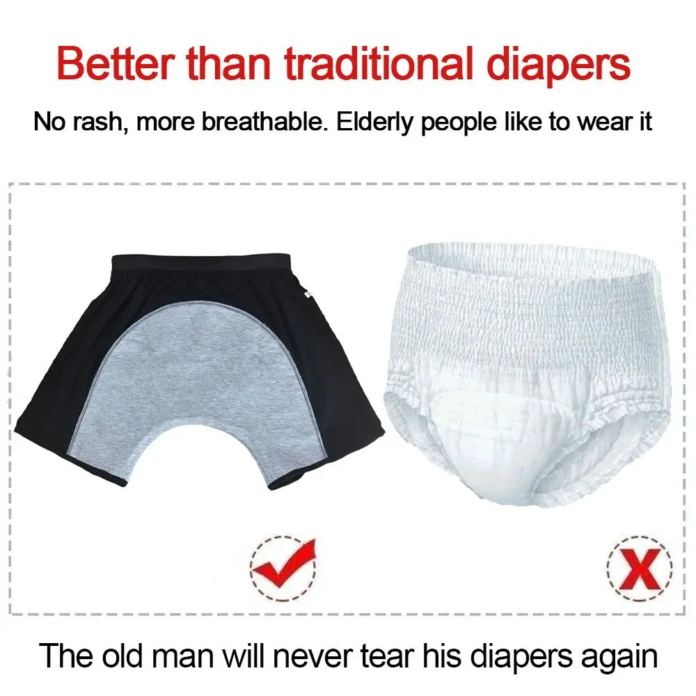 

Soft Comfortable Adult Diaper Reusable Breathable Underwear Washable Briefs Sanitary Protection Leak-Proof Nursing Panties