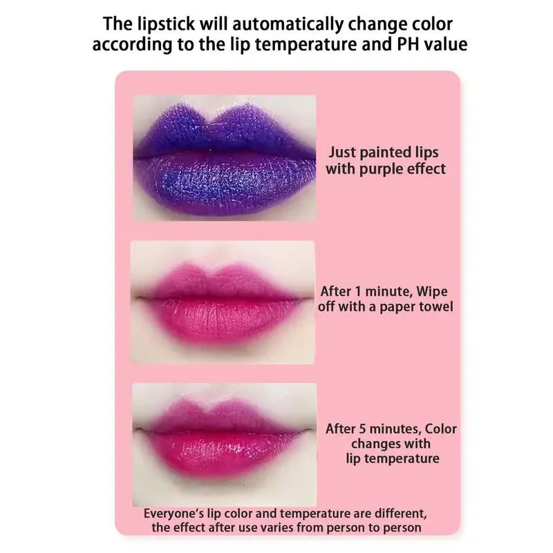 Color Changing Lipstick Blue Blue Shimmer Lipstick Changing Lipstick LTinted Lip BalmBlue Changed Into Pink Moisturizer Lazy