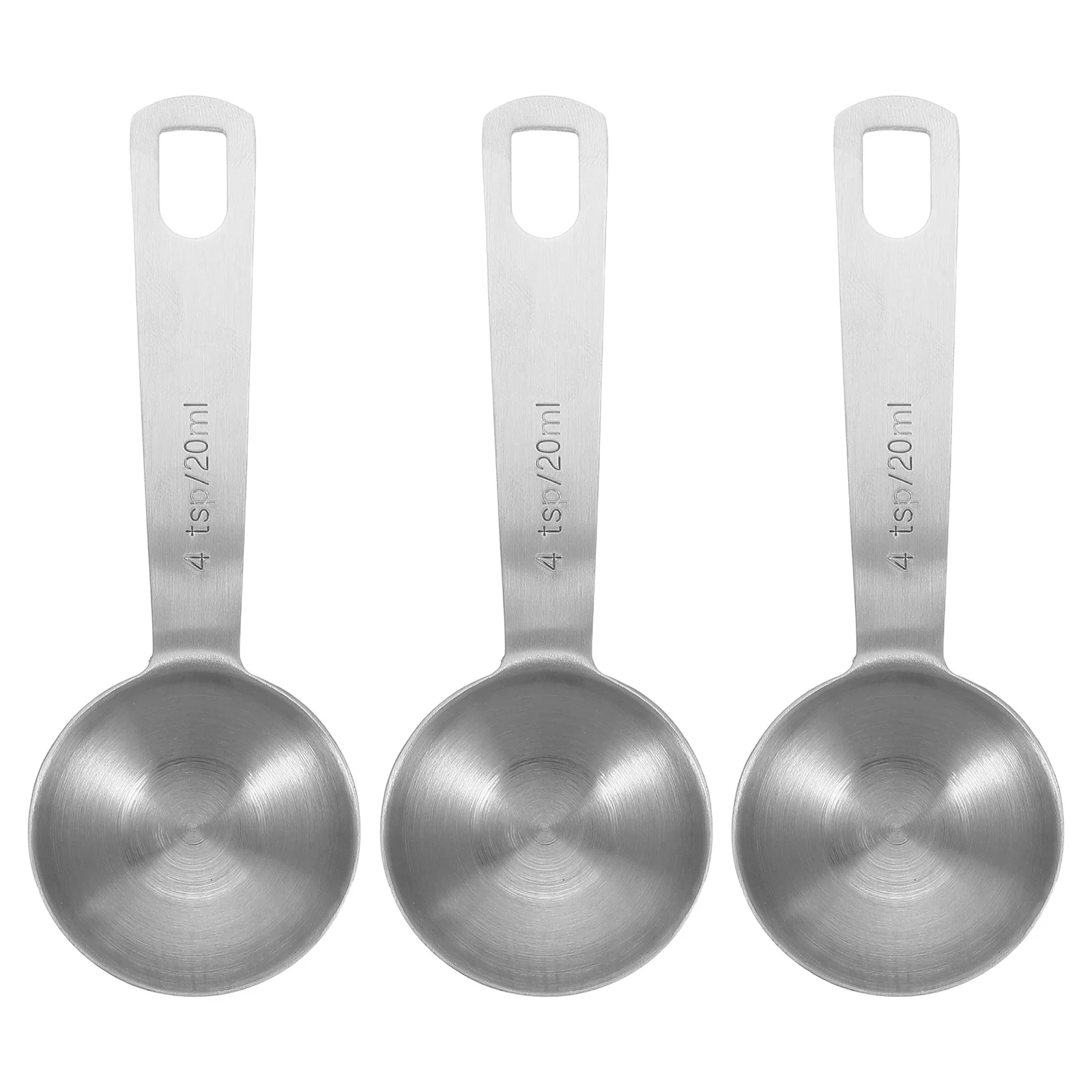 

4Pcs Stainless Steel Measuring Spoons 20Ml 4 Tsp Sturdy Material Resistant Wear Tear Multi Scene Use Home Cafe Restaurant