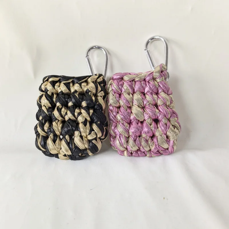 

Mini Handmade Crochet Woven Pocket Bag For Women Phone Purse Patch Color Clutch Purse for Work Travel Shopping