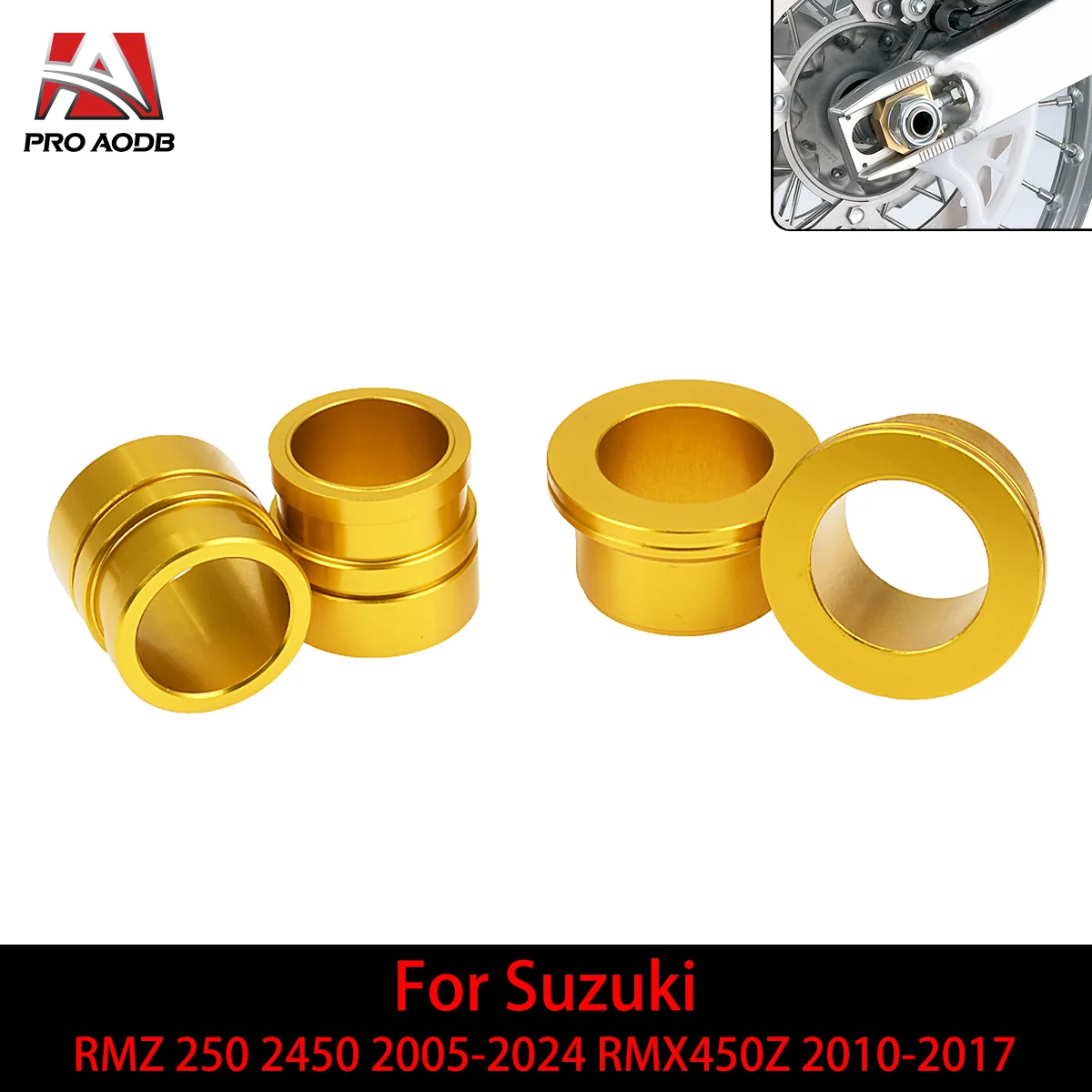 Motorcycle CNC Front Rear Wheel Hub Spacer For Suzuki RMZ 250 2007-2024 450 2005-2024 RMX 450Z 2010-2017 Motocross Accessories