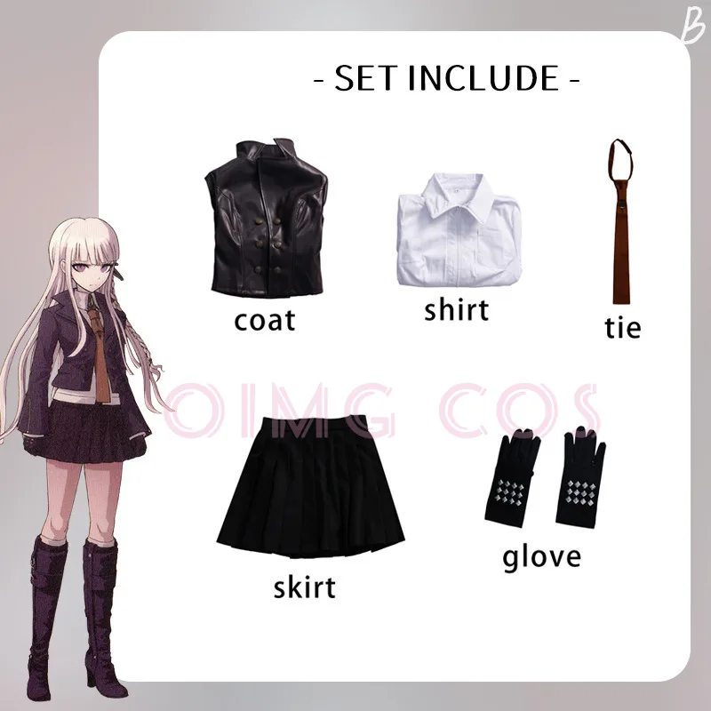 Kirigiri Kyoko Kostum Cosplay Seragam Karnaval Dewasa Kostum Pesta Anime Halloween Permainan Wanita Topeng