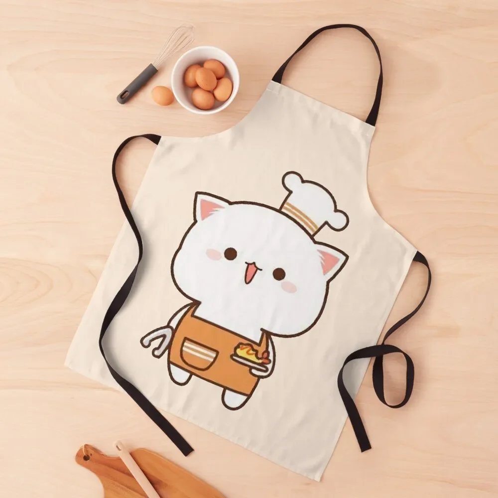 cute mochi peach cat Apron For Women kitchen utensil Men kitchen Nursing Apron