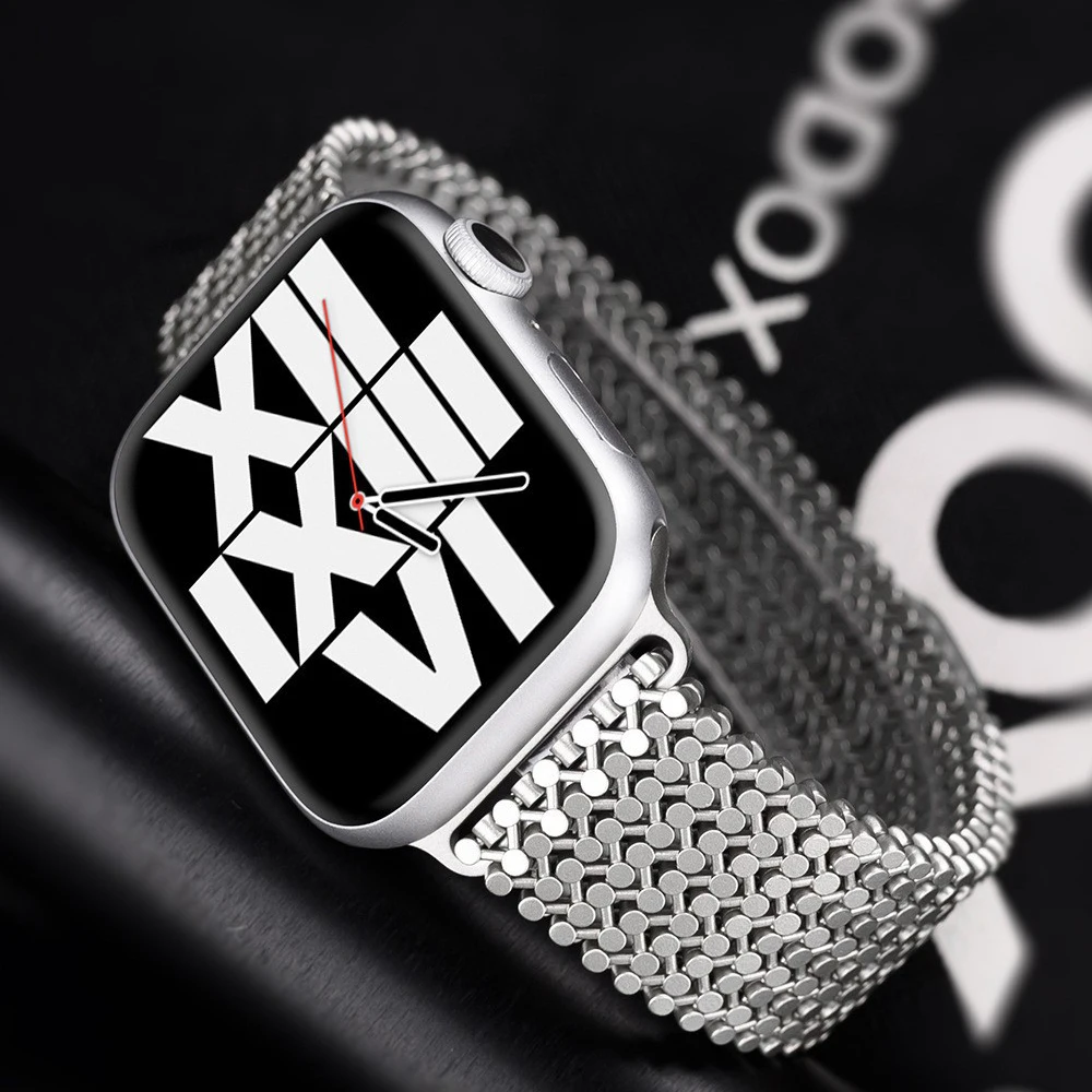 Magnetic Metal Strap For Apple Watch Band 38/40/41mm Stainless Steel Wristband Hollow Out Bracelet Watchband Accessories Correa