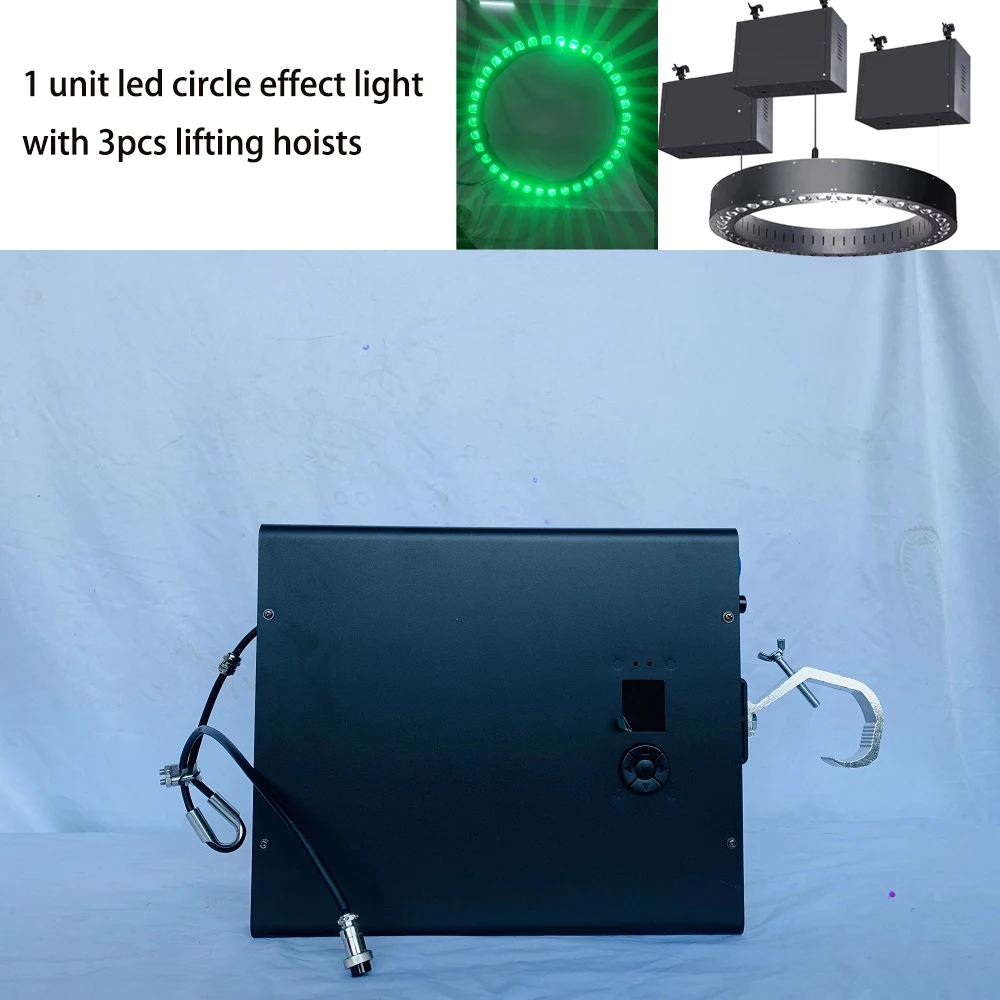 DJ Lighting 100CM LED Ring Circle Stage Effect Light with 3pcs Lifting Hoist Machines for Event Show