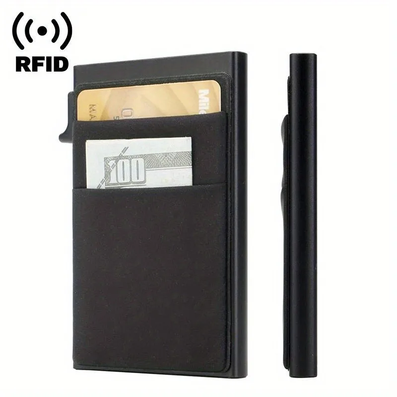 Держатель для кредитных карт с защитой от RFID и слотом для монет, всплывающий кошелек, держатель для карт, мужской кошелек, мини-кошелек, кошелек для мужчин