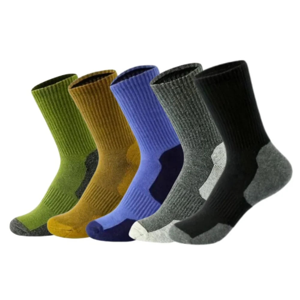 5 pairs of men's socks, mid tube socks, pure cotton, odor proof, sweat absorbing sports socks