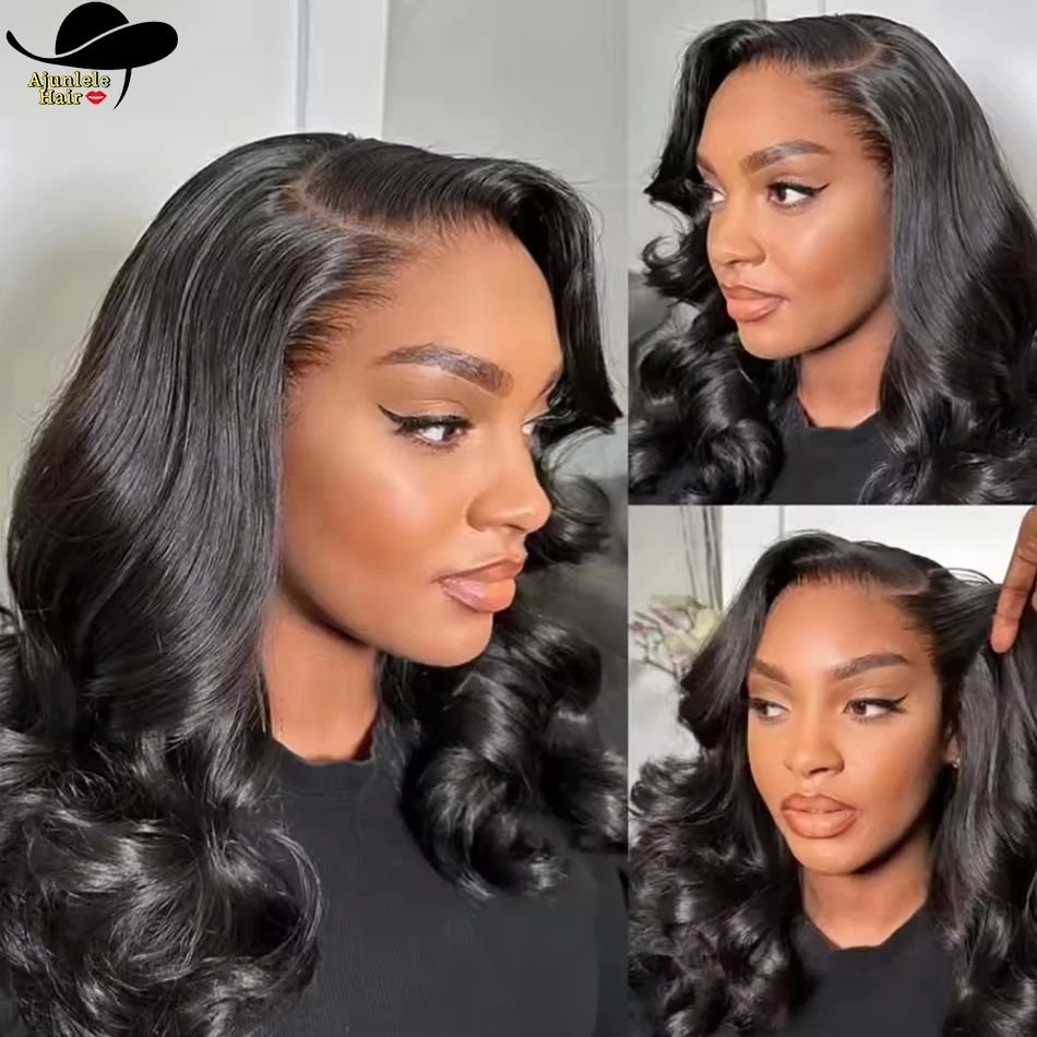 12A Capelli Malesi Dell'onda Del Corpo Bob Parrucca 13x4 HD Parrucca Frontale Del Merletto Bob Onda Del Corpo 4x4 Chiusura Del Merletto Parrucca Dei Capelli Vergini Per Le Donne Nere