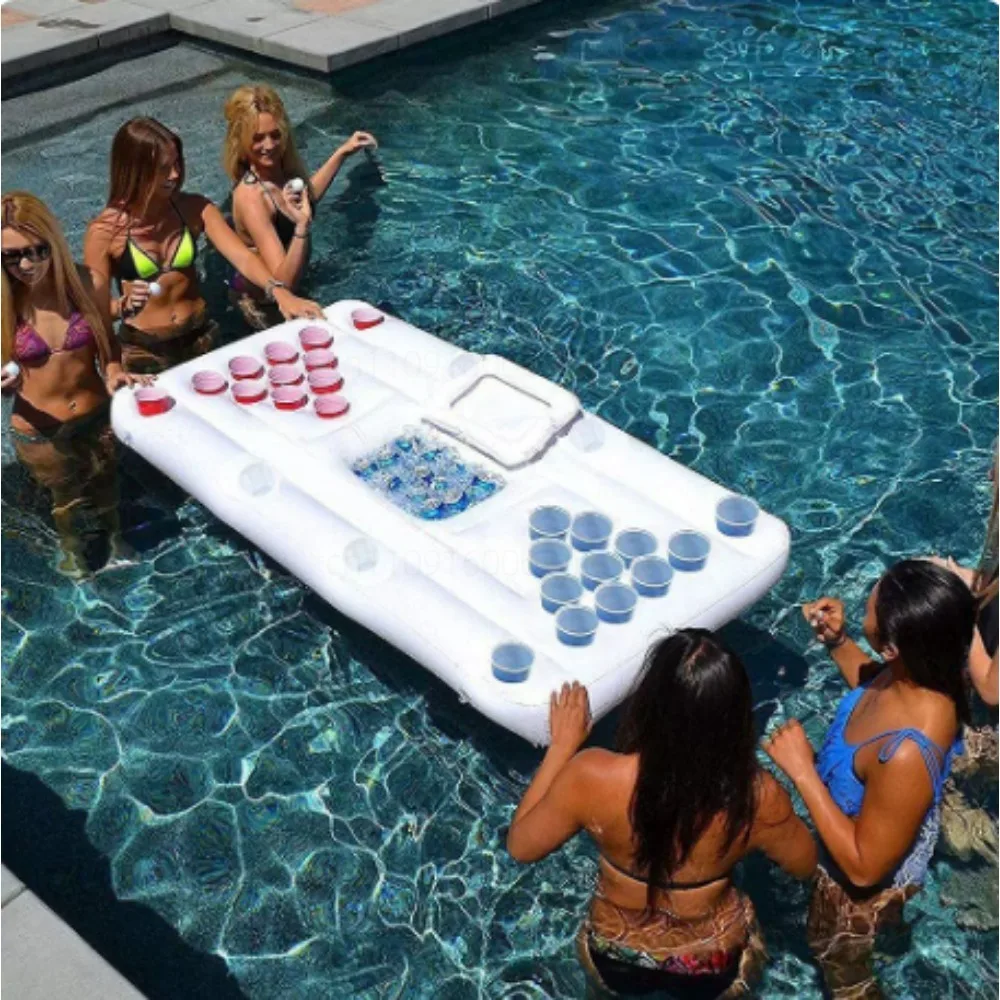 Floating Pool Tray Inflatable Pool Table for Outdoor Ping Pong Game Drinks Beer Ice Bar Camping Ice Bucket