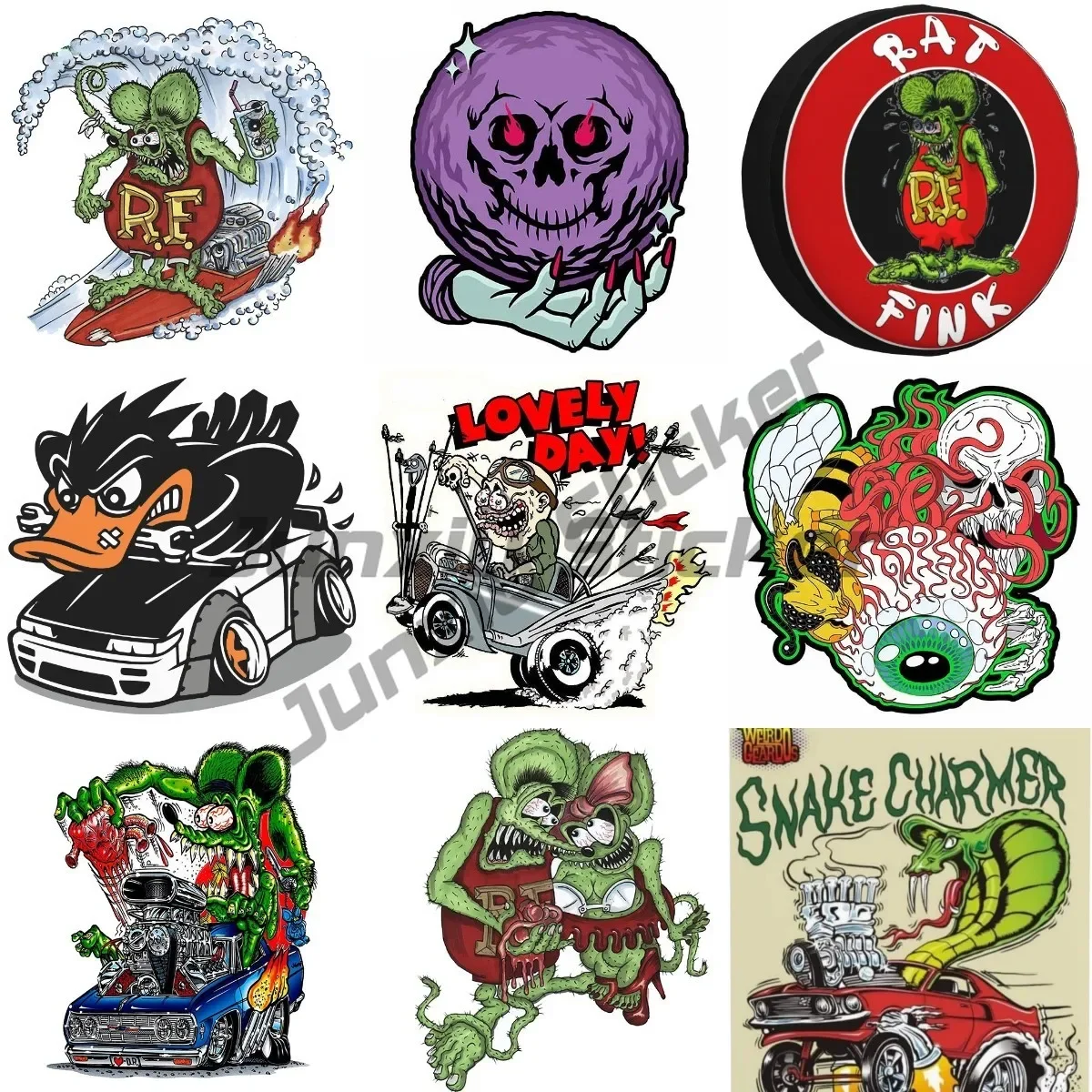 

Rat Fink Stickers Ratfink PVC Car Sticker for Skateboard Suitcase Refrigerator Motorcycle Decal Horror