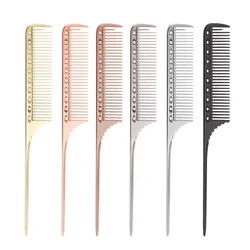 Metal Hair Comb Rat Tail Hairdressing Combs Hair Cutting Dying Hair Parting Comb Curly Hairs Brush Barber Tools Salon Accessarie