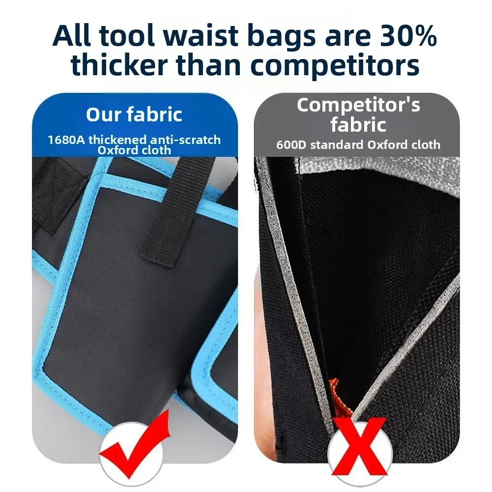 Versatile Tool Waist Bag 5 Pockets Waterproof Adjustable Aerial Work Pocket Portable Tool Pocket Waistbag