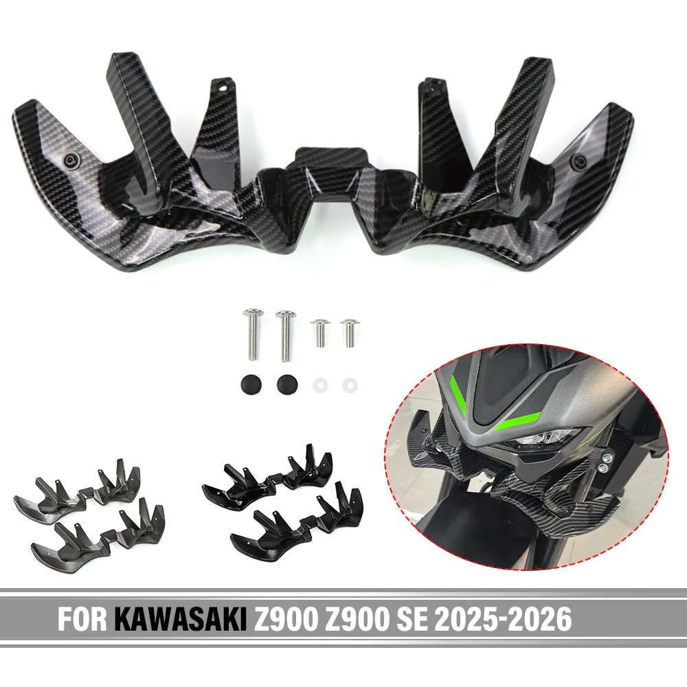 

FOR KAWASAKI Z900 Z 900 SE Z900SE 2025-2026 Motorcycle Naked Front Lip Downforce Front Spoiler Aerodynamic Fairing Wing Winglet