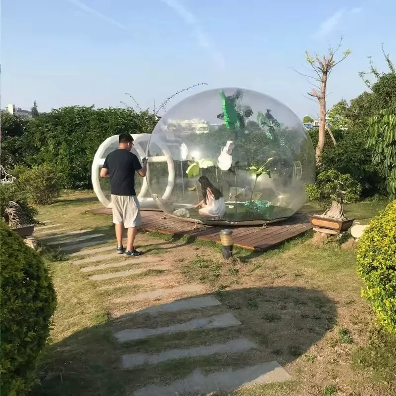 Outdoor Inflatable Transparent Bubble Glamping Dome Tent House for Picnic  Igloo Hotel Bubble Tent Transparent Inflatable Clear