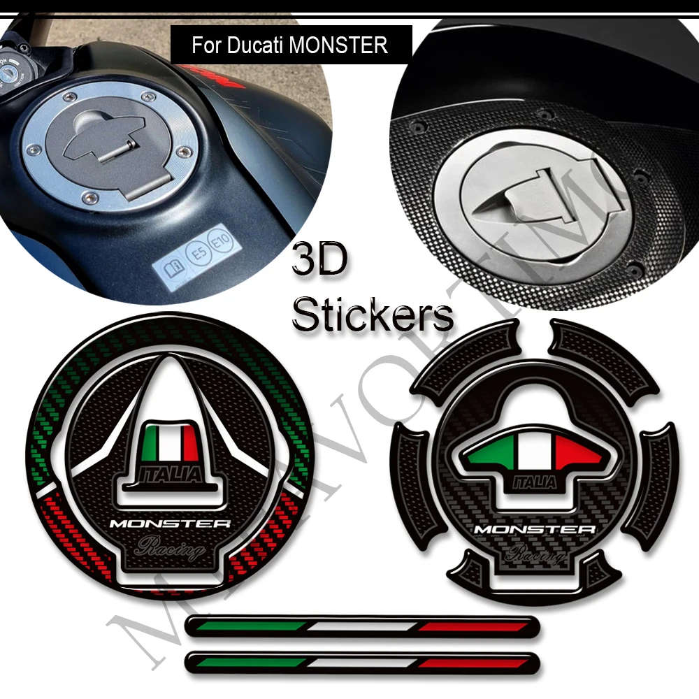 

Motorcycle For Ducati Monster 620 696 796 800 950 939 821 797 937 1000 1100 1200 SP Protector Tank Pad Gas Fuel Oil Cap Stickers