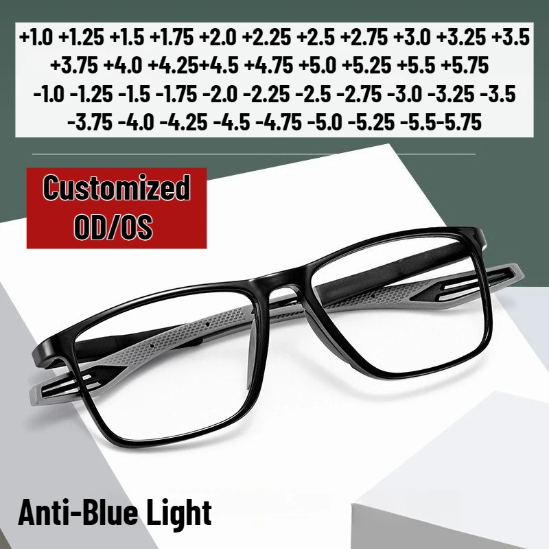 

Индивидуальные классические квадратные очки с HD-защитой от синего света, модные и удобные, с диоптриями -4.0+4.0