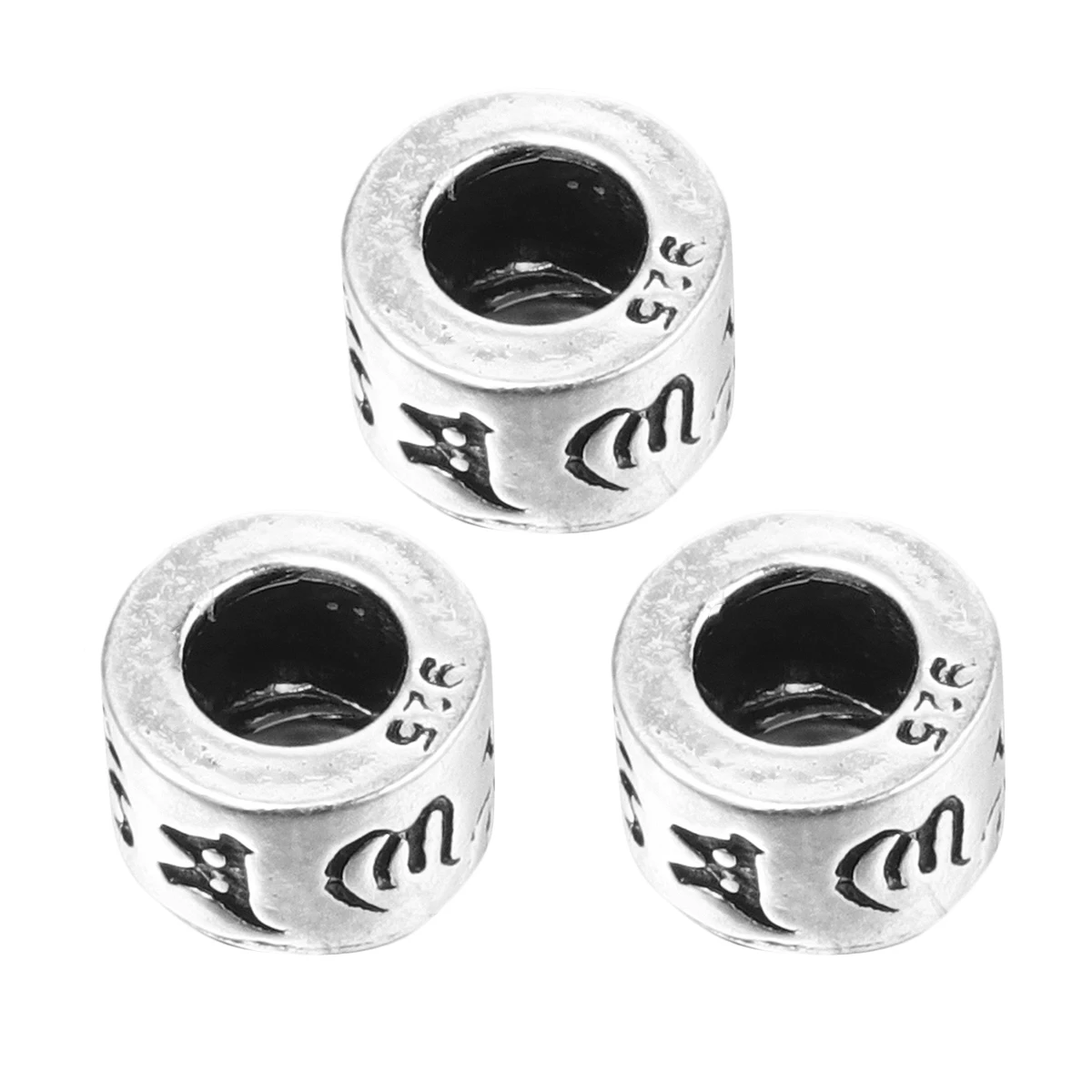 

3 Pcs Silver Pendant DIY Jewelry Accessories H made Prayer Beads Hanging Charm Unique Design Durability Stylish Jewelry Parts