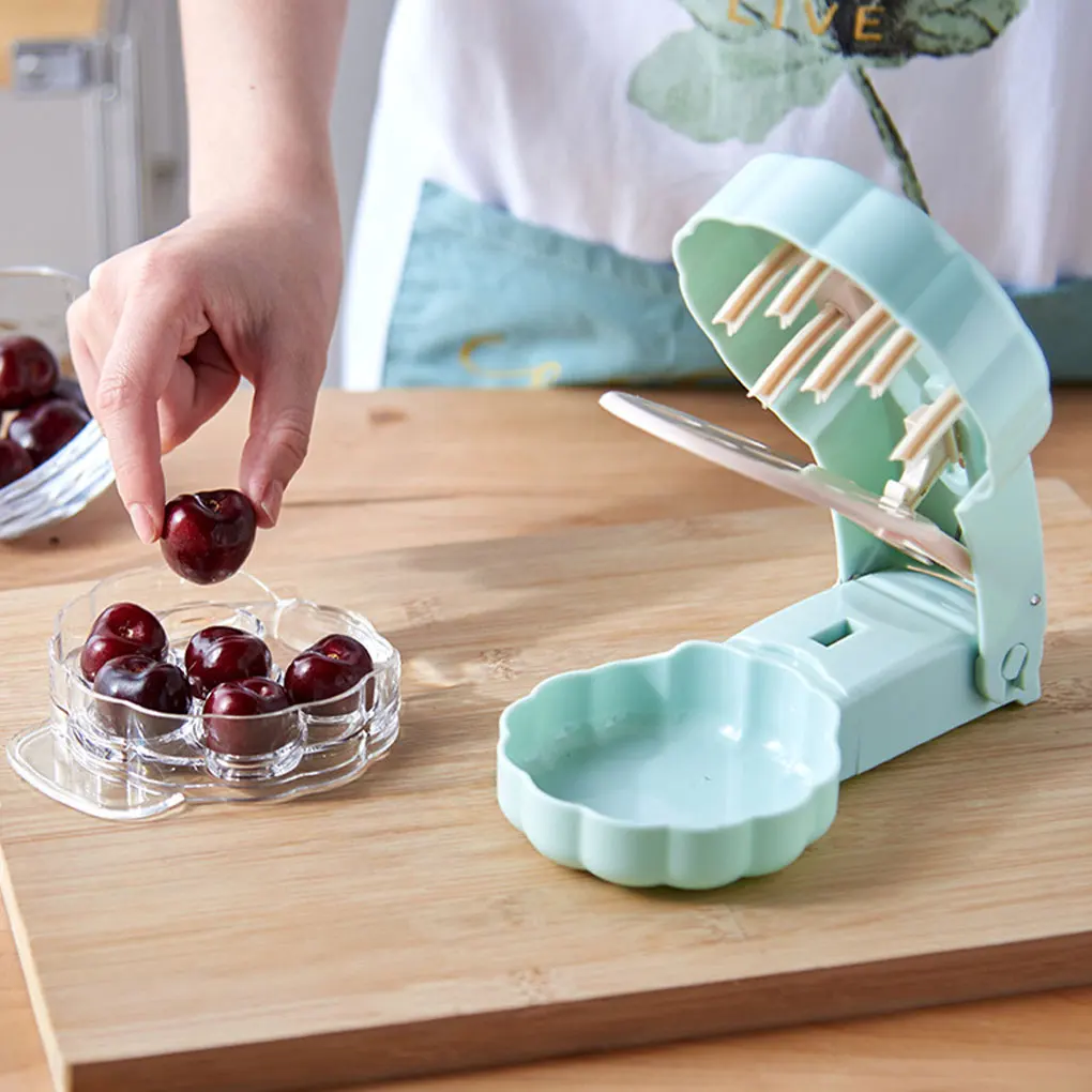 Cherry Pitter Olive Pitter Push Pull 6 Hole Seed Remover Tool Multi-Function Cherry Core Remover Portable Kitchen Seed Depitter