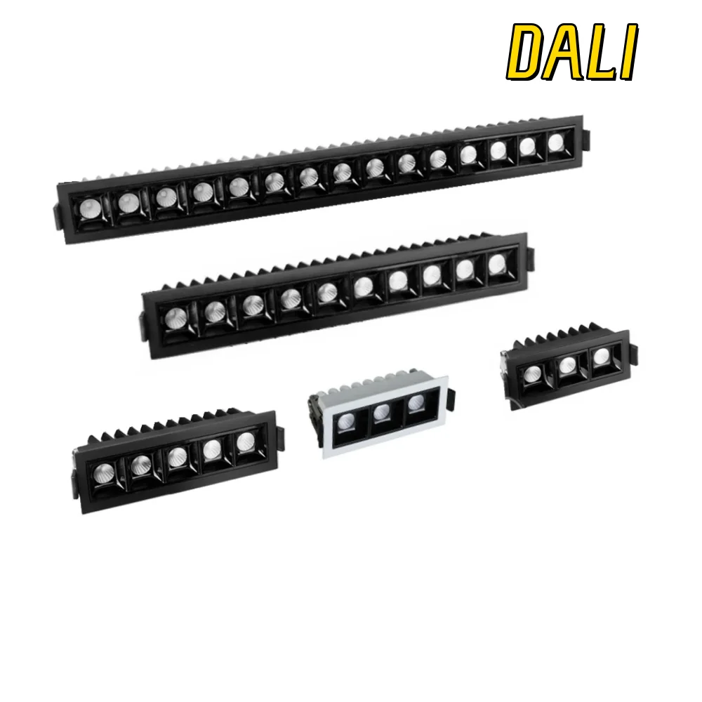 dali dimmable recesso anti refletor led grelha linha de luz smd 6w 10w 20w 30w 3510 15head ac 220v iluminacao interior 01