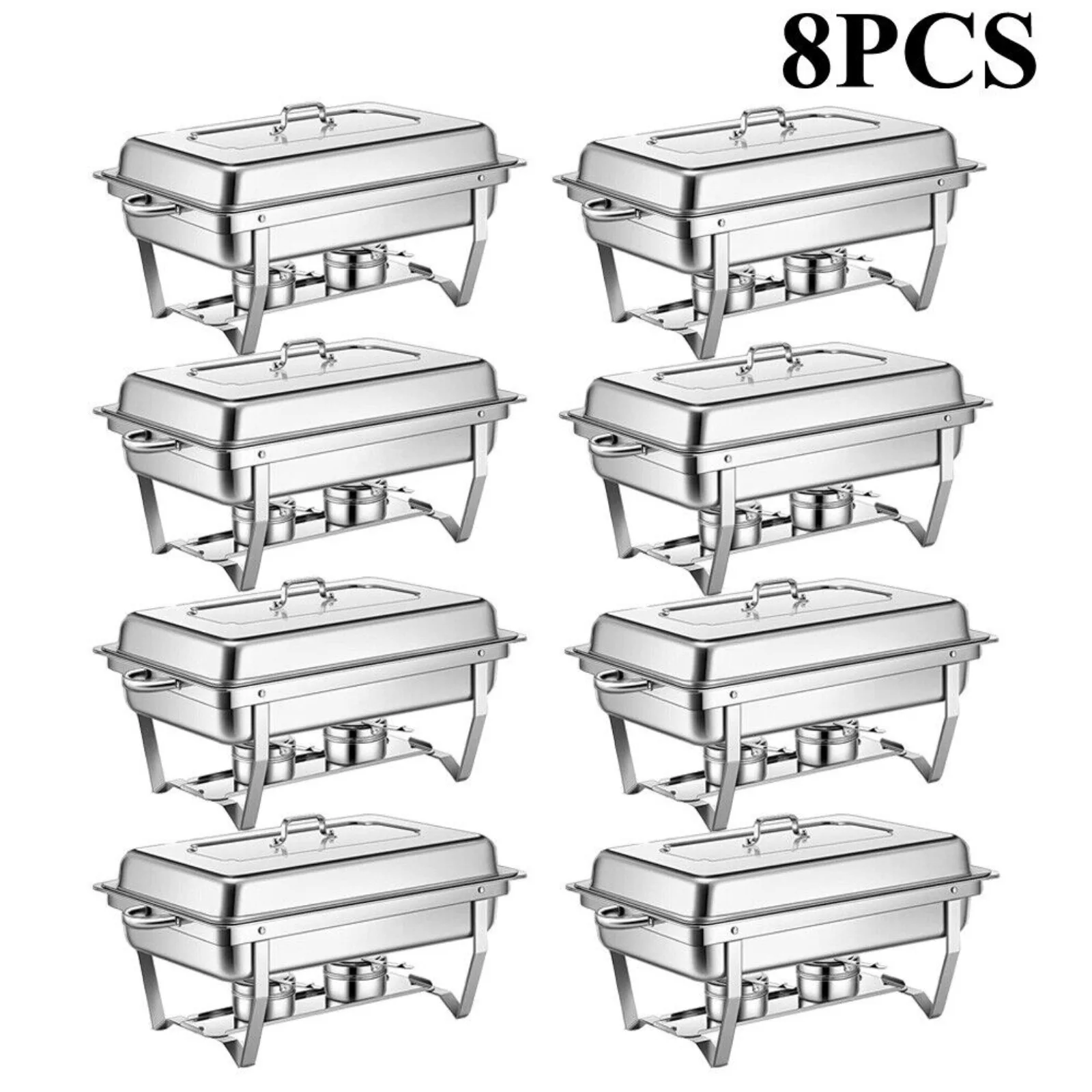 8 Pack 13.7 Qt Stainless Steel Chafer Chafing Dish Sets Bain Marie Food Warmer United States