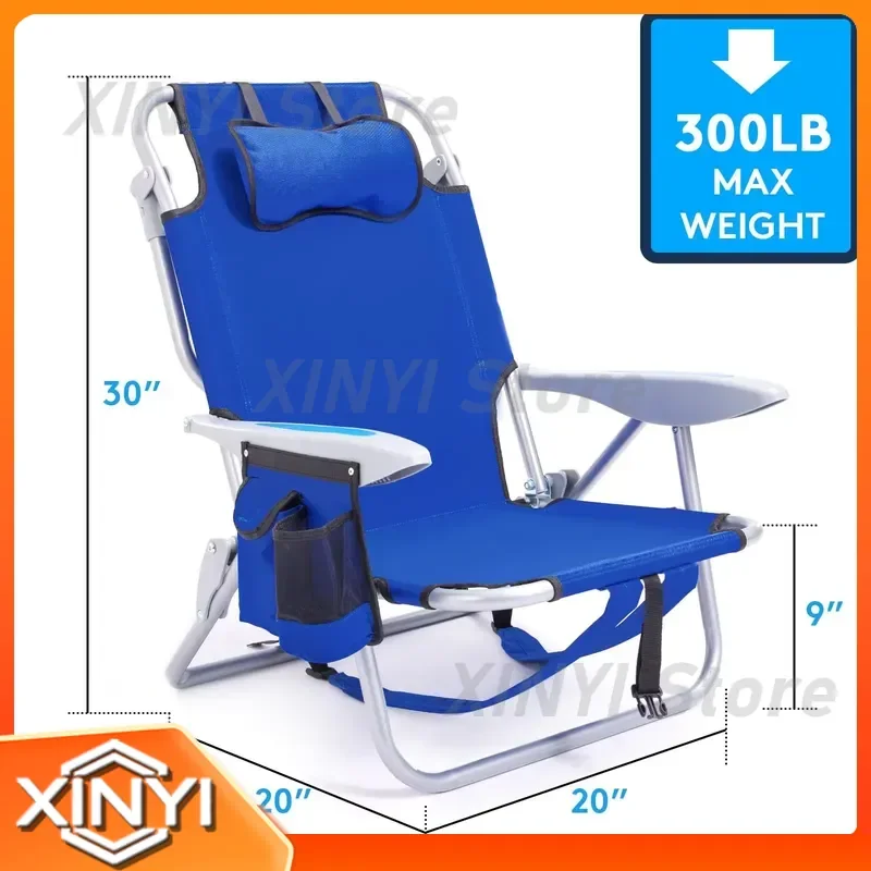 Portable Folding Beach Lounge Chair with Backpack Adjustable Shoulder Strap for Outdoor Camping Travel for adults for beach