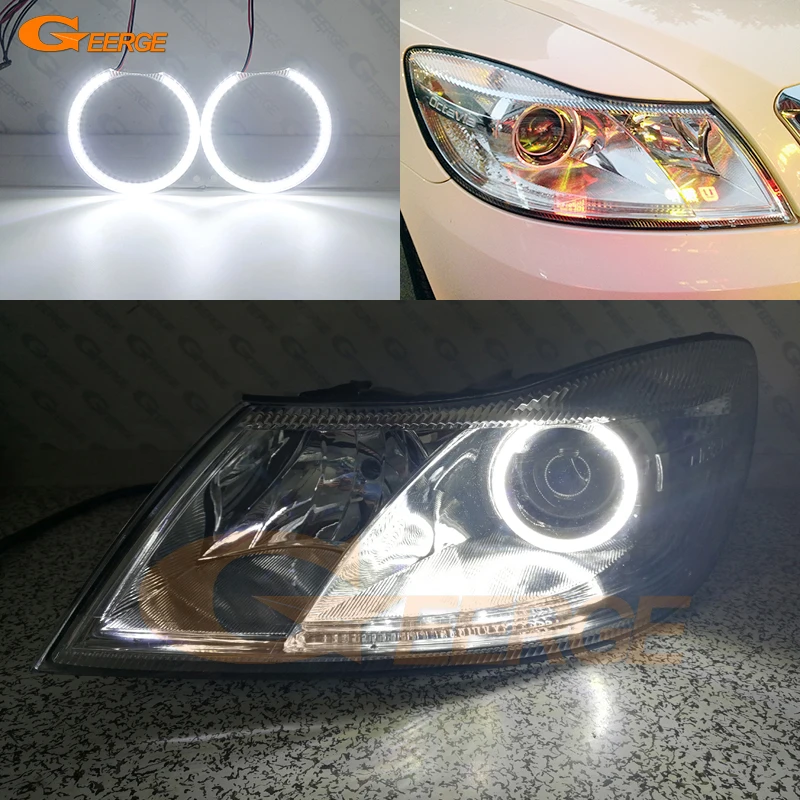 

For Skoda Octavia MK2 A5 FL Facelift 2009 2010 2011 2012 2013 Ultra Bright LED Angel Eyes Kit Halo Rings Refit Day Light