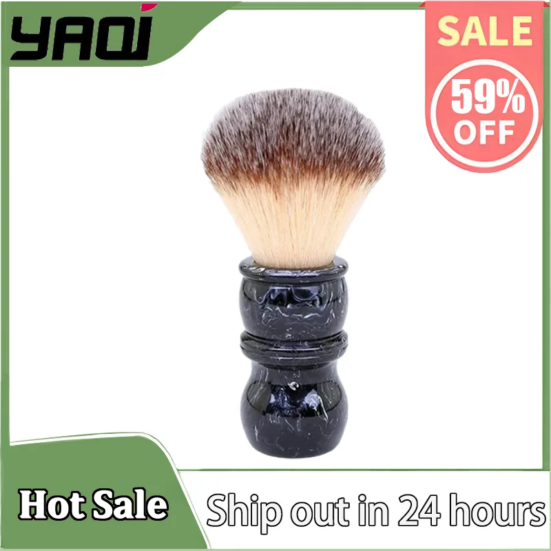 YAQI 24MM Men's Shaving Brush Resin Handle Nylon For Men Professional Barber Face Cleaning quick-dry Shaving Brush