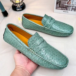 YRZL Handmade Loafers for Men Casual Leather Shoes Mens Loafers Moccasins Breathable Slip on Big Size 48 Driving Shoes for Men