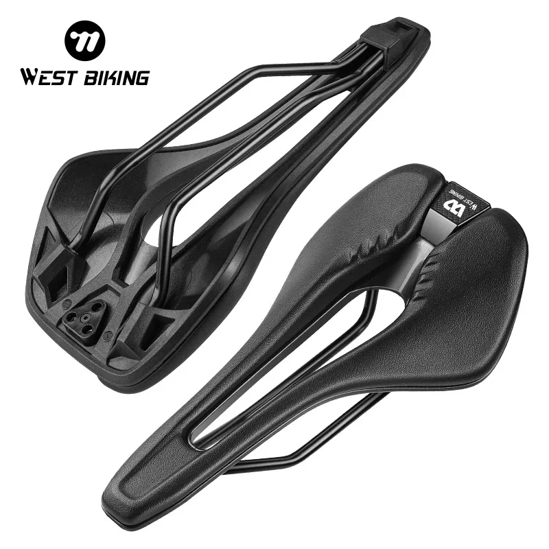 

WEST BIKING MTB Saddle EVA Ultralight Breathable Comfortable Seat Hollow Ergonomic Design CR-MO Seat Rail Saddle Bicycle Saddle