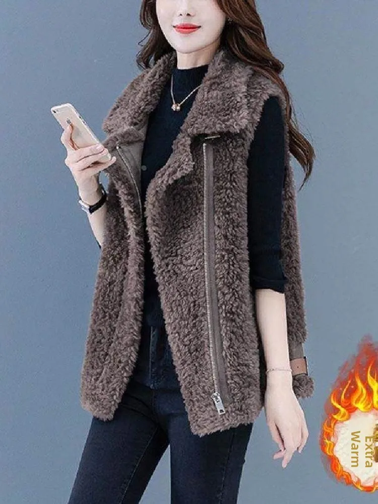 

Женский кожаный меховой жилет Fce на подкладке с интегрированным модным приталенным верхом, верхняя одежда ort Sle Pear Body pe